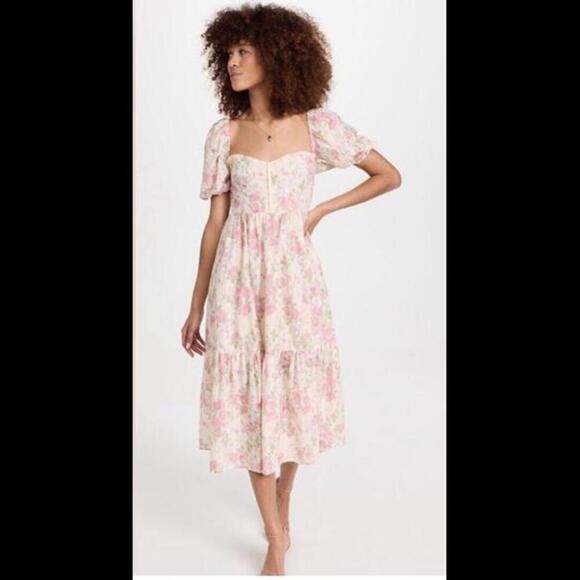 Tuckernuck OPT Rosita Floral Midi Dress NWT Extra Small XS - Picture 1 of 4